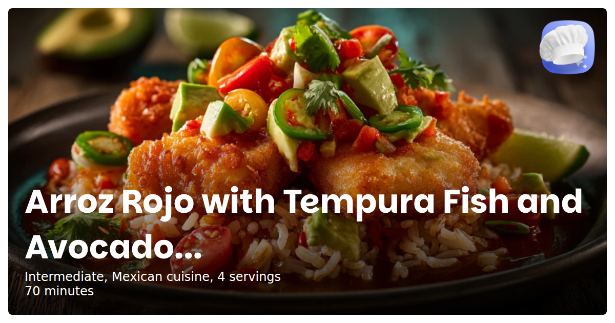 Arroz Rojo with Tempura Fish and Avocado Salsa - Magical Recipes