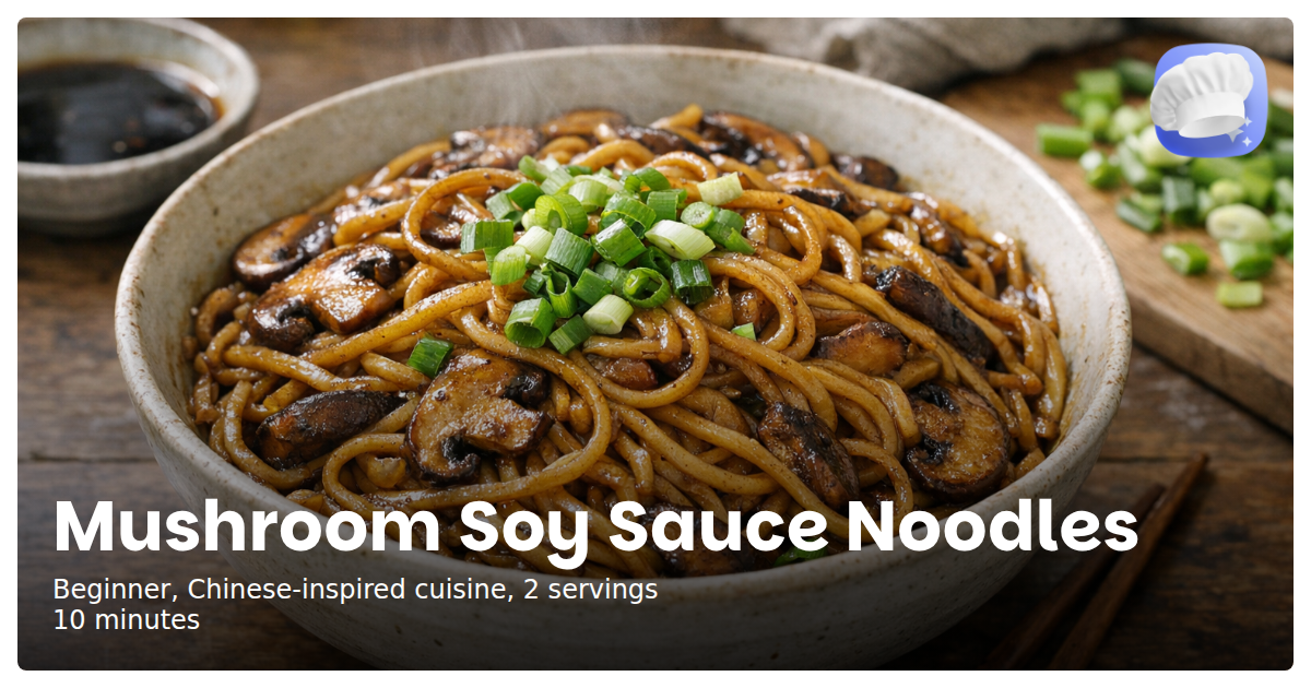 Mushroom Soy Sauce Noodles - Magical Recipes
