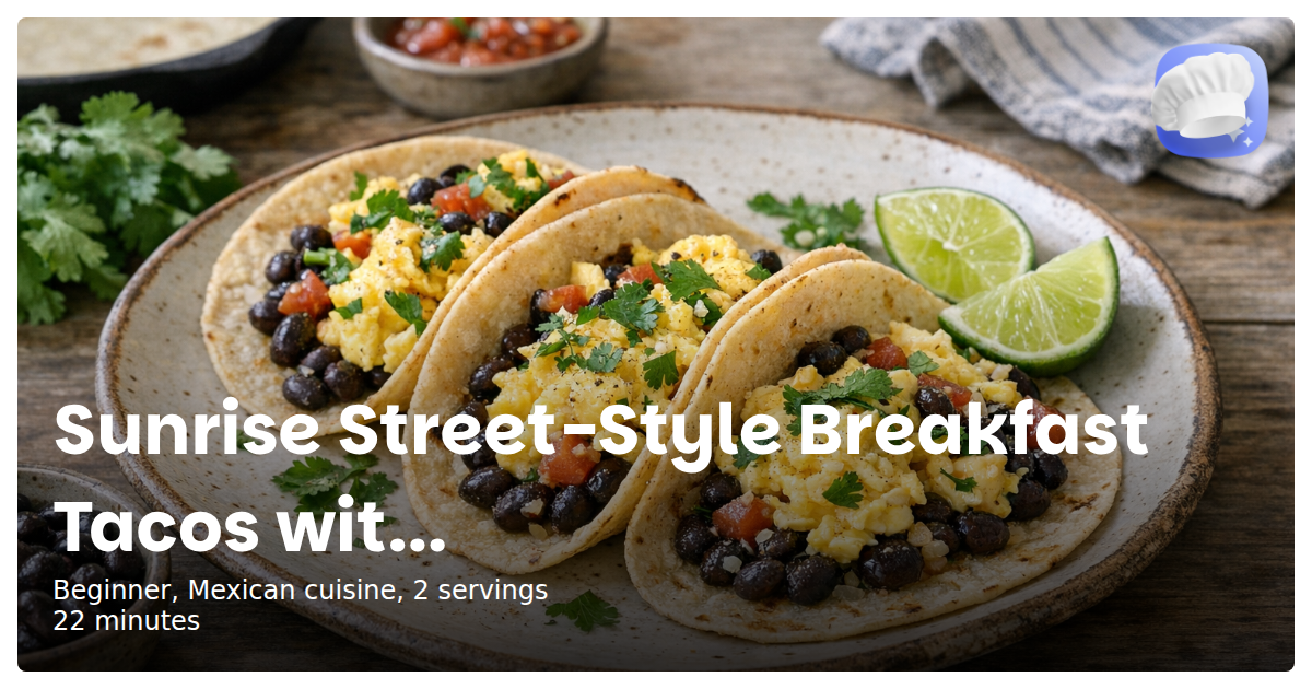 Sunrise Street-Style Breakfast Tacos with Eggs, Black Beans & Lime - Magical Recipes