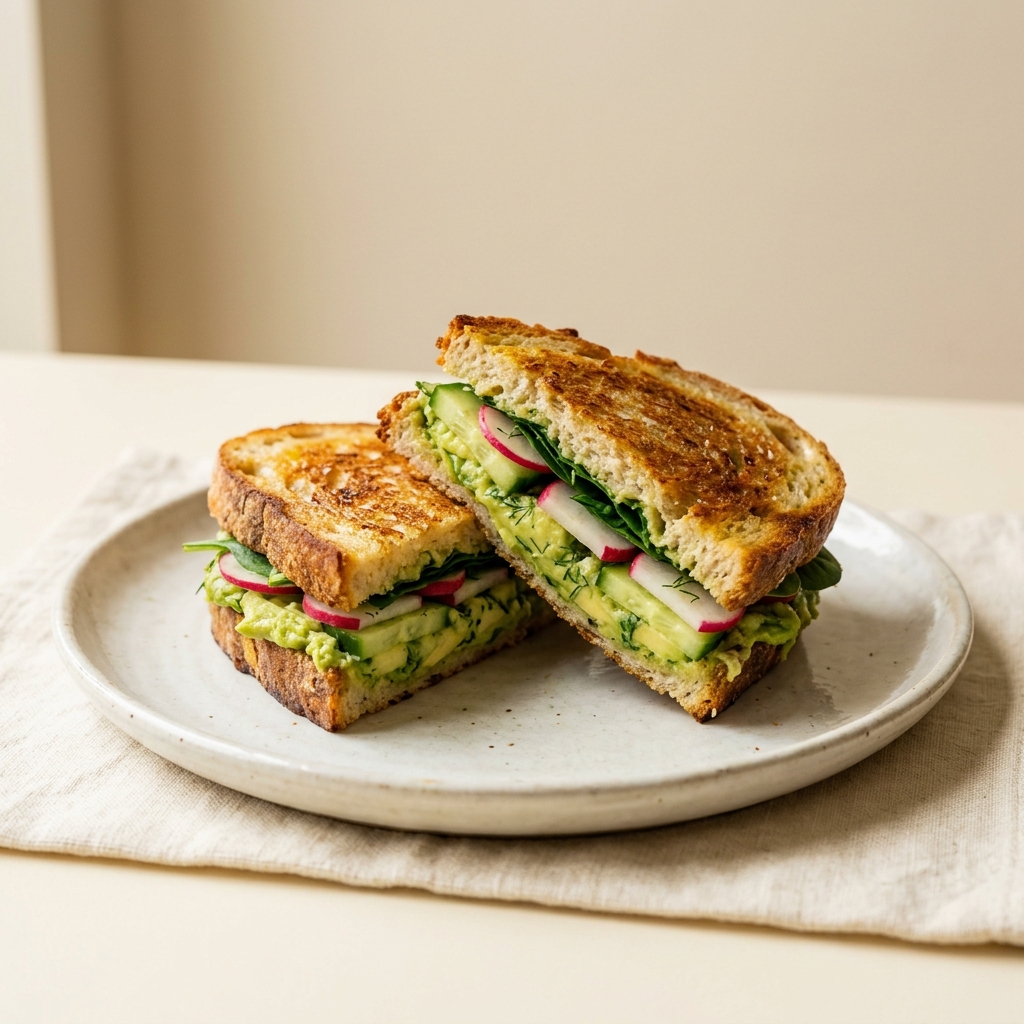 A freshly made sourdough sandwich
