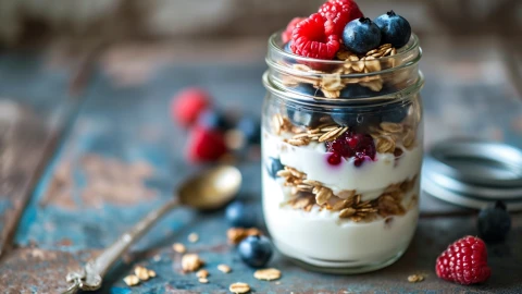Gut-Friendly Yogurt Parfait with a Honeyed Crunch